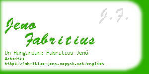 jeno fabritius business card
